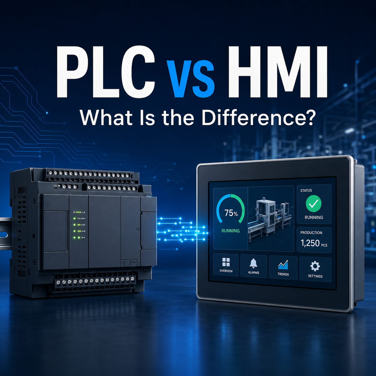PLC vs HMI comparison for industrial automation systems